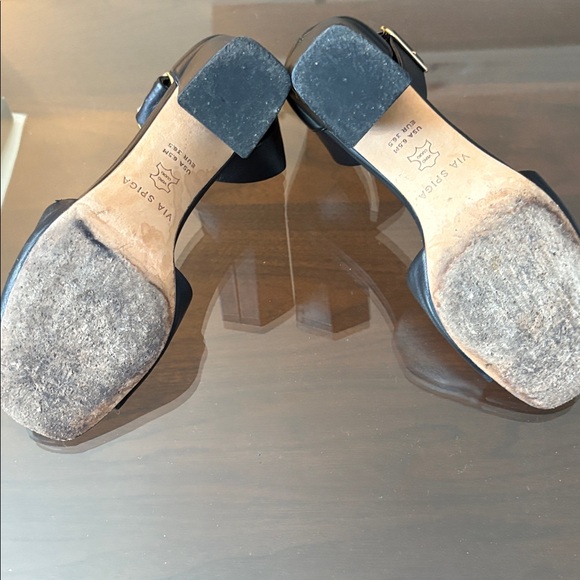 Via Spiga Black Leather Heel Sandals - Picture 11 of 11
